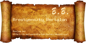 Brestyenszky Bertalan névjegykártya